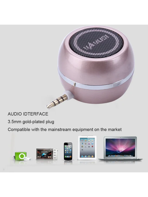 Мини колонки портативная Bluetooth-акустика для смартфона и, розовый, фото 7