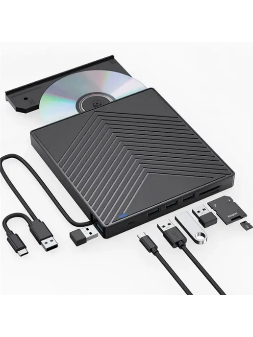 Нет бренда Внешний оптический привод FEDI-USB 3.0 Type-C 8-в-1, вариант, фото 5