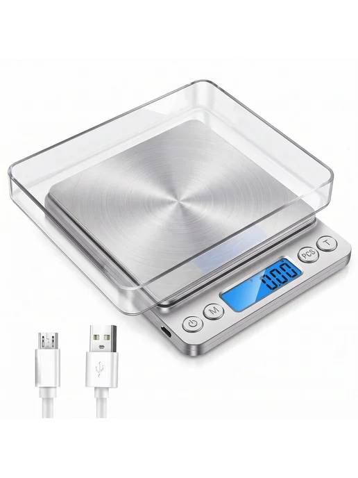 Кухонные весы 500 г, LCD дисплей, точность 0.01 г, цифровые, 500 г, 0,01 г, фото 8