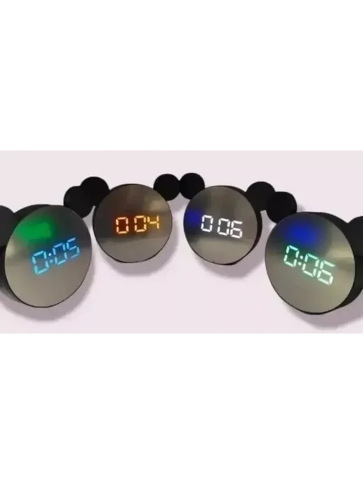 LED часы Микки ушки детский подарок, черный, фото 2