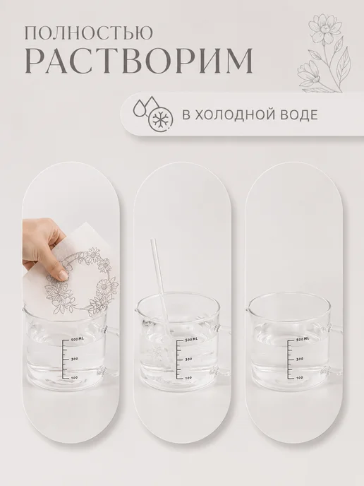 Водорастворимый клеевой флизелин для вышивания (А4, 5 шт), 5 шт, фото 4