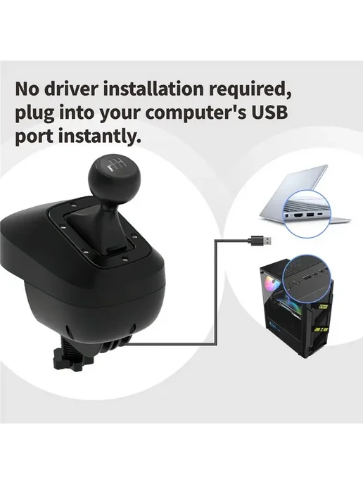 Нет бренда Игровой руль H-образный переключатель передач USB Logitech, черный, фото 6