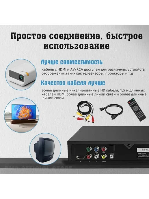 BMO CD VCD-плеер HDMI AV USB Черный, черный, фото 2
