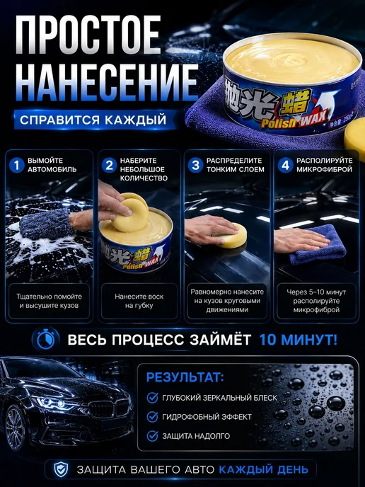 Hometeh Воск автомобильный, 250 мл, 1 шт, 250 мл, 1 шт, фото 5