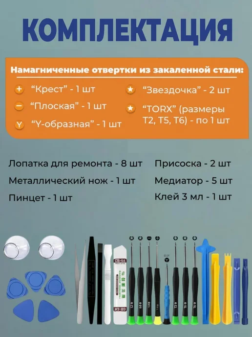 Aliboss777 Набор для ремонта телефона 25в1, вариант, фото 3