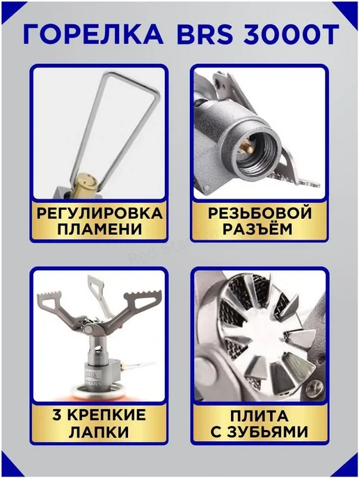 Горелка газовая BRS3000T титановая, титан, фото 4