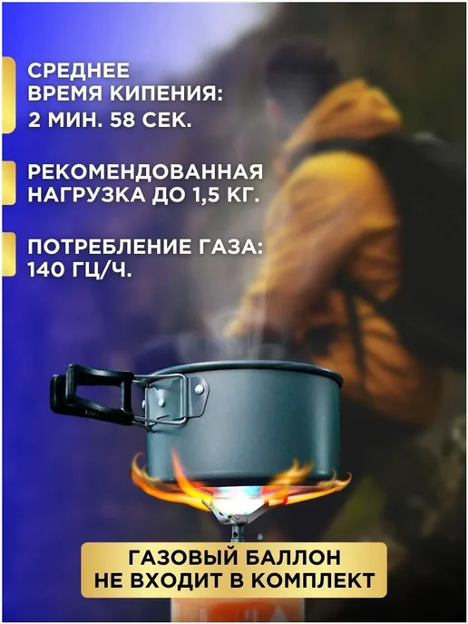 Горелка газовая BRS3000T титановая, титан, фото 5