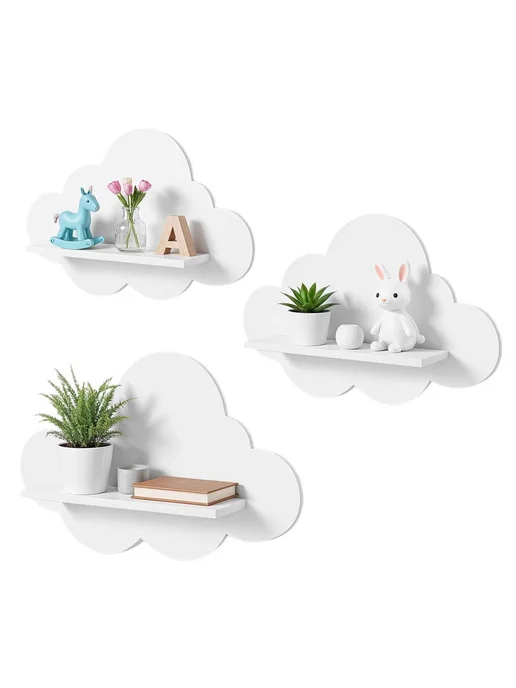 3 шт. полки Wolke для Kinder, облачные полки, белые, спальня, 3 шт, фото 5