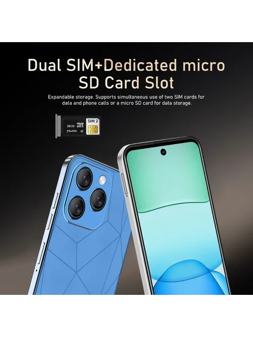 Смартфон fuffi Vision I16 Pro 8/256 ГБ, синий, фото 6