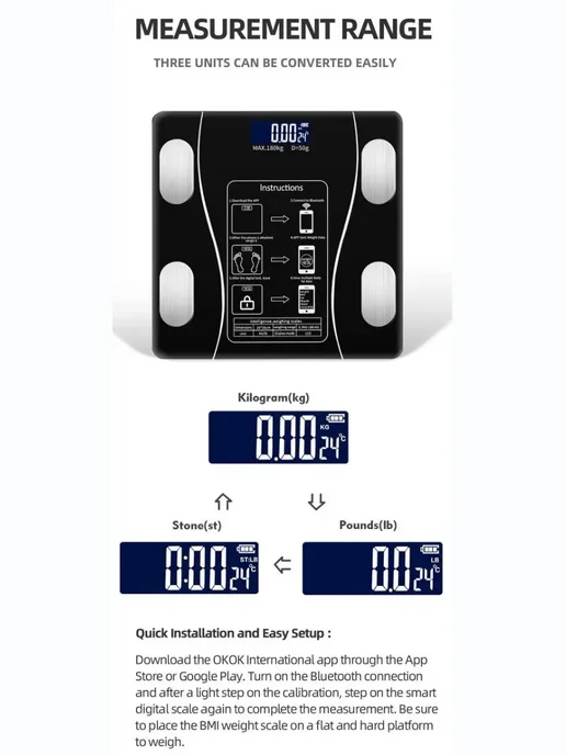 УСТИ Умные весы с анализом состава тела и bluetooth, черный, фото 8