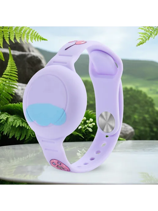 Детские силиконовые браслеты для AirTag, водостойкие, фиолет, фиолетовый, фото 4