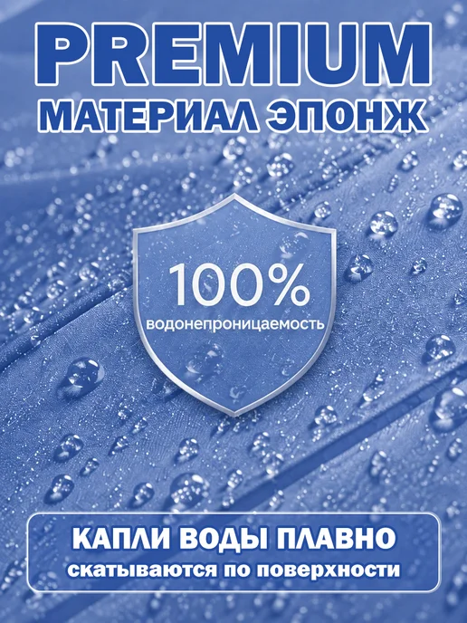 Зонт автомат антиветер 32 спицы сверхпрочный DOLPHIN PREMIUM, синий, фото 5