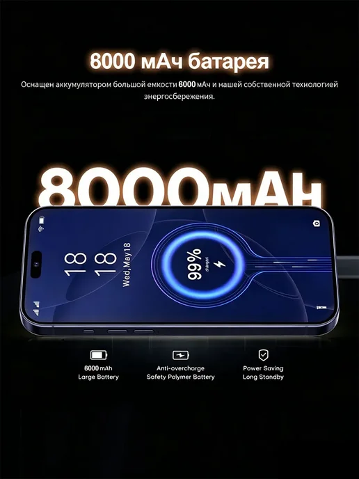Смартфон Apple iPhone Nove 15 Pro 1 ТБ, голубой, фото 6