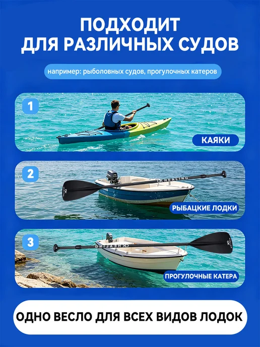Весло для сапборда надувной лодки байдарки каяка разборное, черный, фото 8