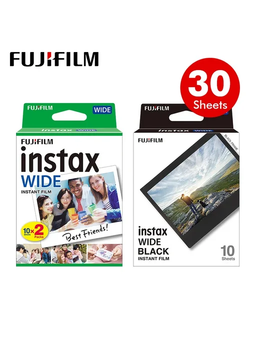 FUJIFILM Фотобумага Instax Wide BRUSHED черно-белая 10-50 ли, черный, фото 5