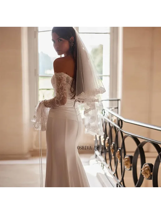 Peramally Классическое свадебное платье из полиэстера OSHIVA Bridal, белый, фото 2