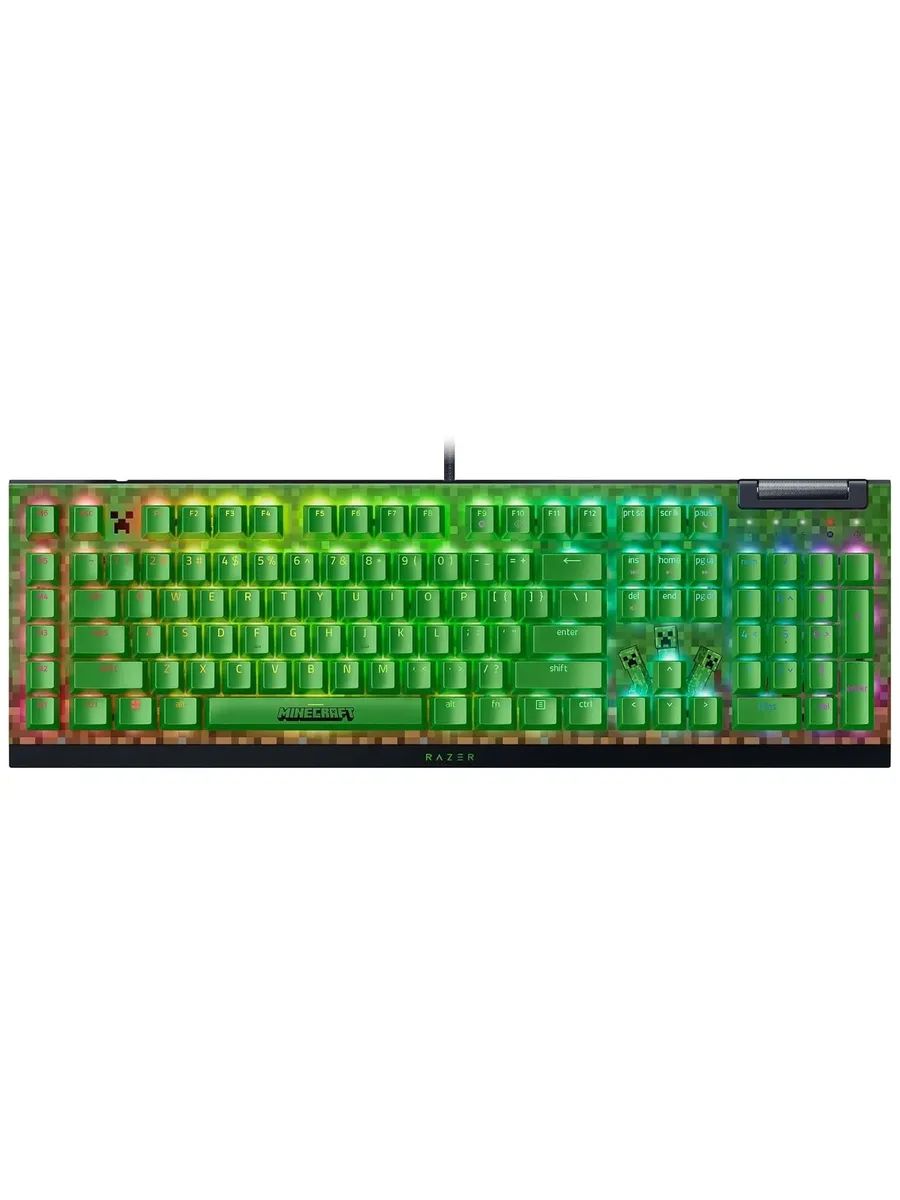 Razer BlackWidow V4 X Minecraft Клавиатура Зеленые Переключа