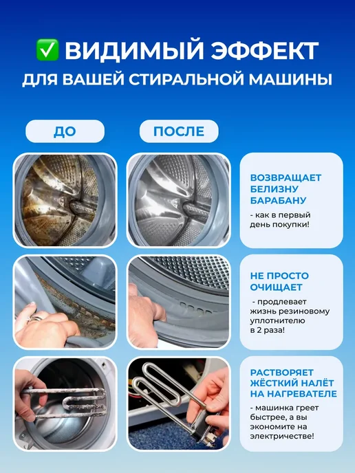 Blueclean Очиститель для посудомоечных и стиральных машин в таблетках, 24 шт, фото 2