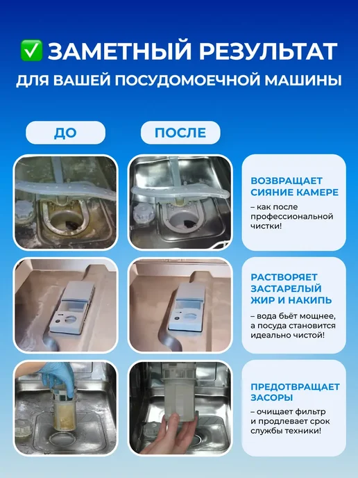 Blueclean Очиститель для посудомоечных и стиральных машин в таблетках, 24 шт, фото 3