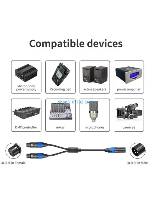 Нет бренда 87HD 50 см 19,6 дюйма микрофонный кабель «папа» и двойной «м, вариант, фото 5