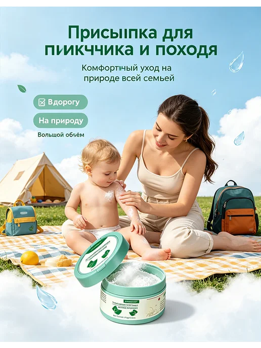 Присыпка детская с чередой от опрелостей и раздражений 140 г, 140 г, фото 7