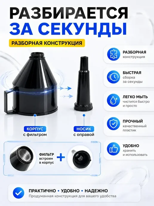 LEES Воронка пластиковая техническая для канистры бензобака, вариант