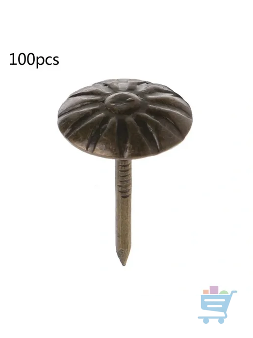 Гвозди мебельные антик 11мм, зеленые 100 шт, 100 шт