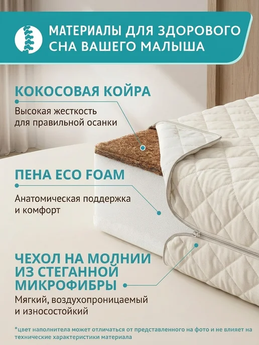 WellKid Матрас 120х60 для новорожденных в кроватку, 120x60, фото 2