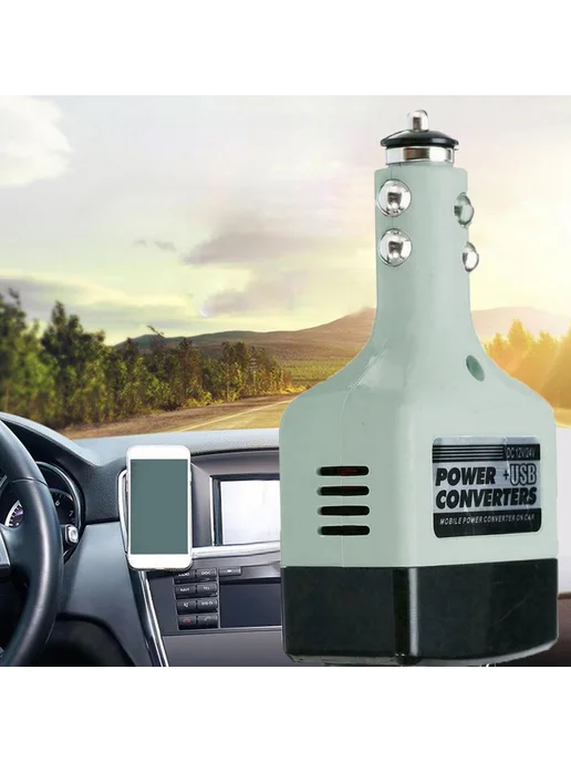 Автомобильный преобразователь напряжения, инвертор 12V 24V в, вариант, фото 2