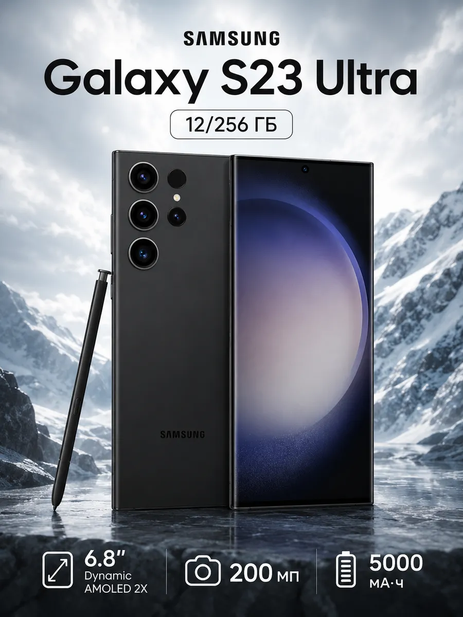 Samsung Galaxy S23 Ultra 12 256 GB Черный New