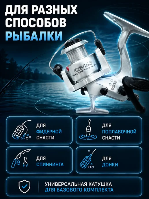 Ловись_Рыбка Набор рыболовных катушек Cobra-440, 2 шт, задний фрикцион, 2 шт, фото 5
