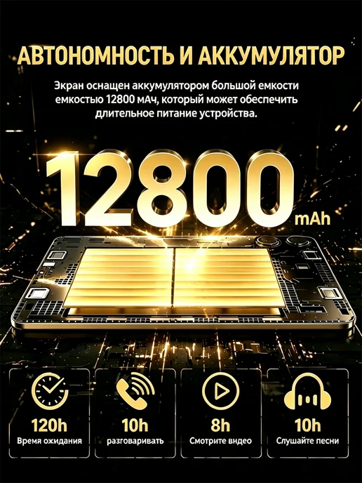 Планшет с клавиатурой S24 16 1TБ android 14 11.6", черный, фото 3