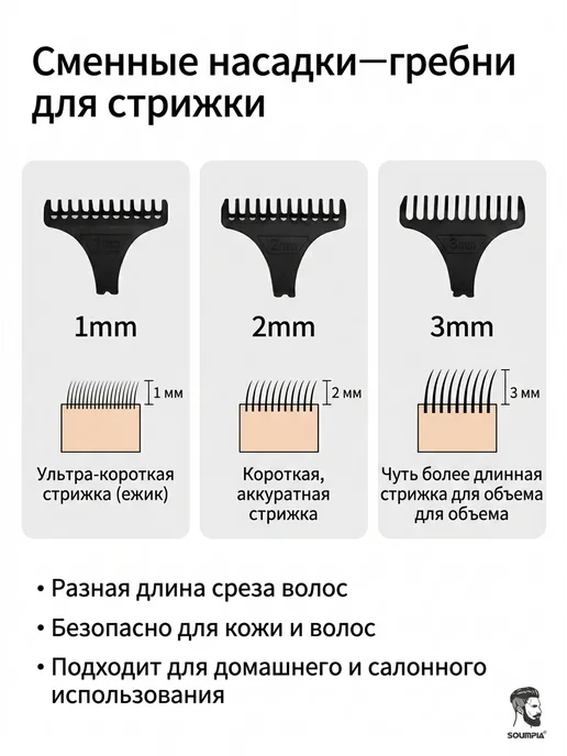 Corleone Универсальная машинка для стрижки волос и ухода за усами, серый, фото 3