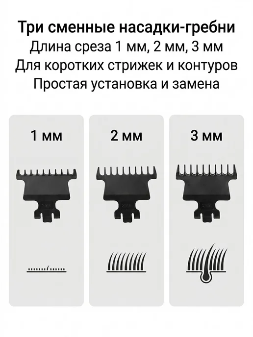 Corleone Набор для стрижки машинка для стрижки волос с насадками, белый, фото 4