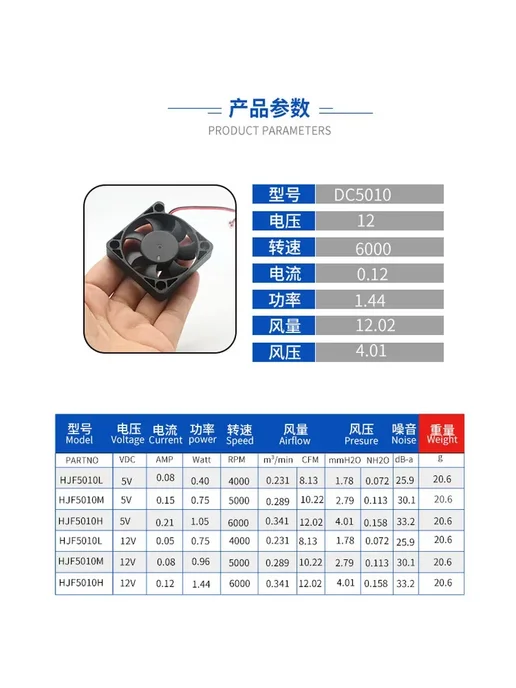 Нет бренда Вентилятор охлаждения 50 мм, 24V, oil bearing 6300, черный, фото 3