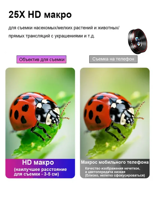Телеобъектив 32x для мобильного телефона, черный, фото 4