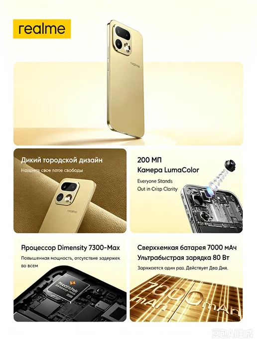 Смартфон realme 16 Pro 12/12 ГБ, серый, фото 2