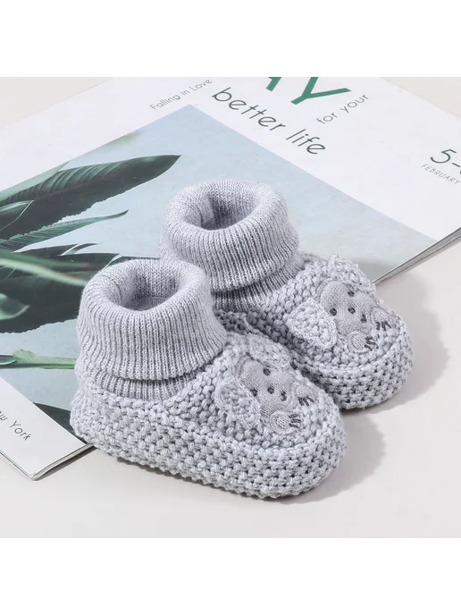 Kidsun Пинетки для новорожденных, серый, фото 4