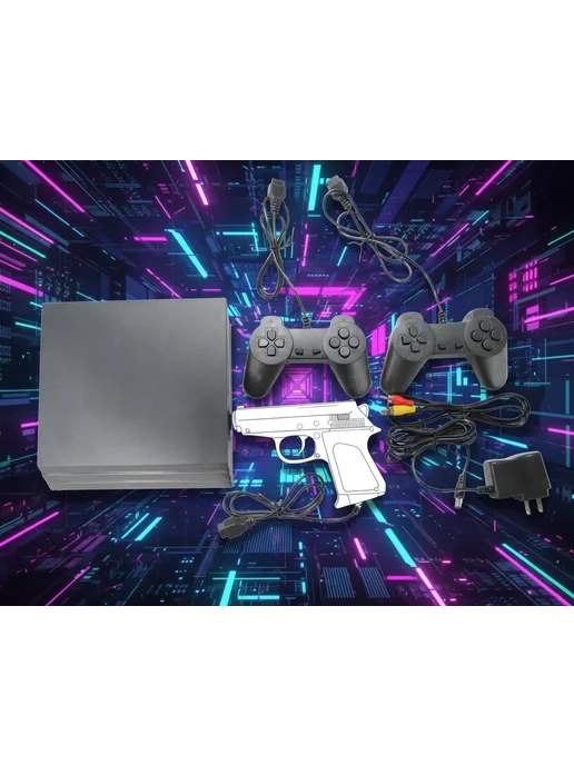 PS3 Консоль с 2 джойстиками, Цвет US set includes gun, черный, фото 3