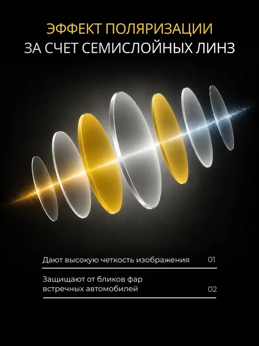 FST Auto Очки для водителя фотохромные антиблик, желтый, фото 2