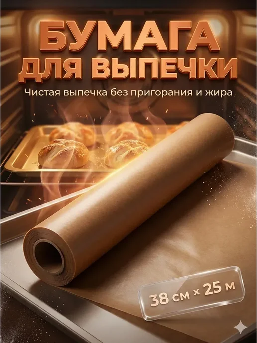 БОТ2 Пергамент для выпечки 38×25 м, силиконизированная, 38x25 м, фото 2