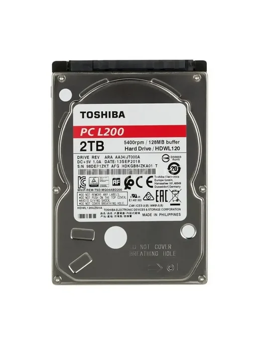Toshiba 2.5" жесткий диск L200 Slim 1Tb HDWL110UZSVA, 2 ТБ, фото 5
