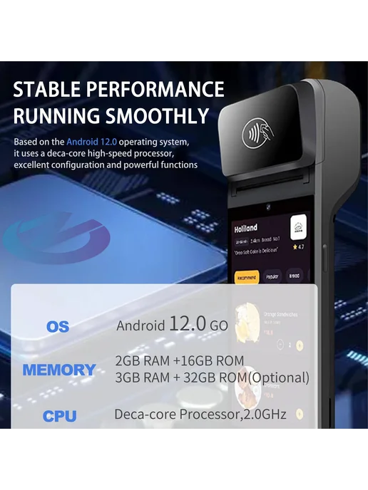 NEKING Портативный POS-терминал 5,5" Android 13 14 EU, Andr, вариант, фото 3