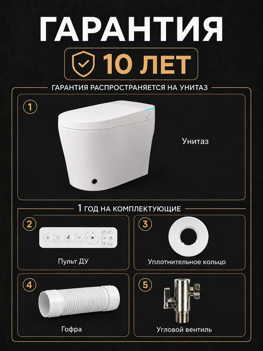GoodSTUFF Умный унитаз напольный, автомат, белый, фото 2