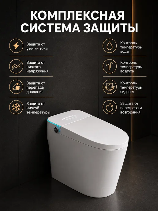 GoodSTUFF Умный унитаз напольный, автомат, белый, фото 6
