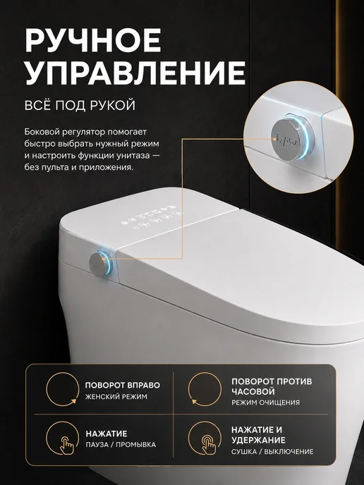 GoodSTUFF Умный унитаз напольный, автомат, белый, фото 8