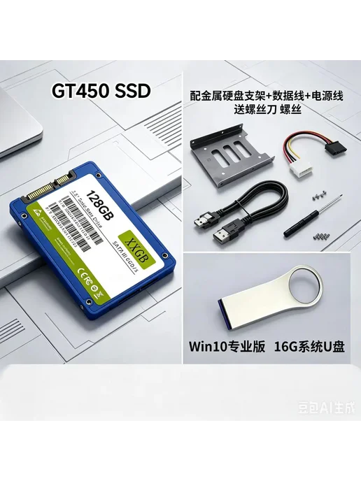Нет бренда SSD SATA3 128 ГБ 2.5 дюйма в комплекте, 128 ГБ