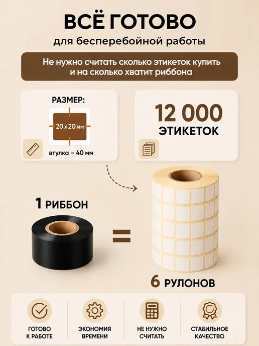 FLINCOR Этикетки для ЧЕСТНОГО ЗНАКА 20х20, 10 000 шт, вариант, фото 2