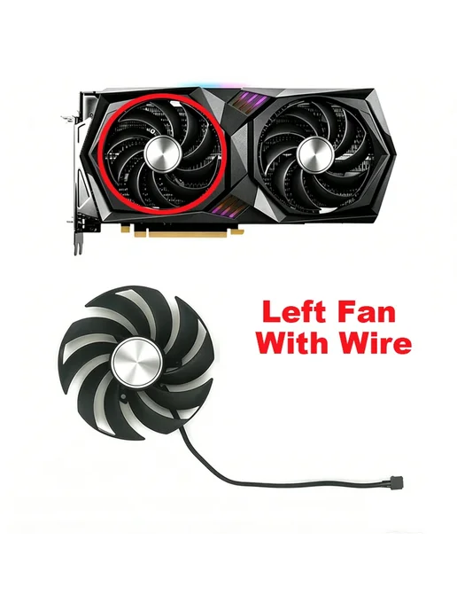 Нет бренда Вентилятор охлаждения GPU 95 мм PLD10010S12HH 4-контактный, вариант, фото 2