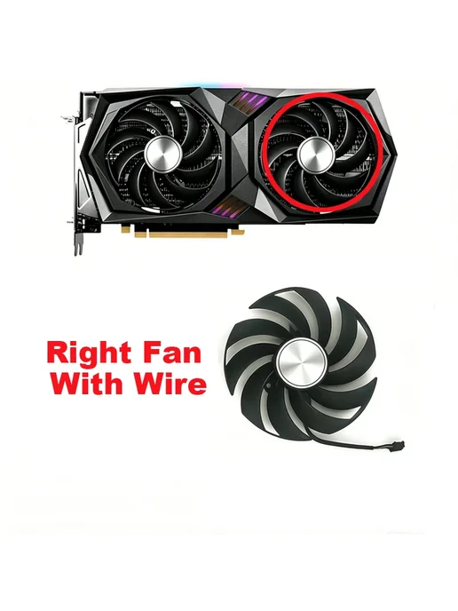 Нет бренда Вентилятор охлаждения GPU 95 мм PLD10010S12HH 4-контактный, вариант, фото 3